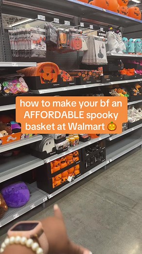 How to make your boyfriend the PERFECT spooky basket ON A BUDGET🎃 Walmart spooky basket ideas👻 SUPER CHEAP spooky basket ideas🧺 #spookybasket #boobasket #giftideas #fallaesthetic #fyp