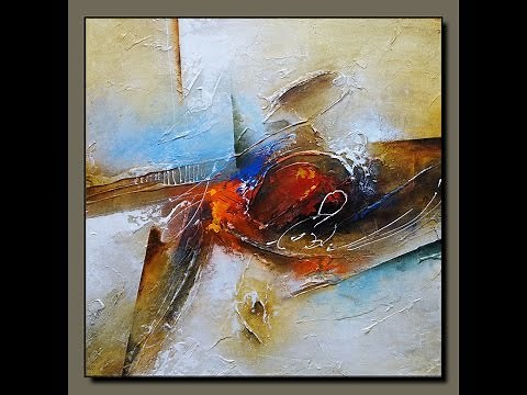 Acrylic abstract painting # How to texture canvas with Gesso # EASY demonstration