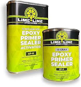 LiME LiNE 2K Epoxy Primer/Sealer Direct-to-Metal, Anti-Corrosive for Automotive & Industrial use/isocyanate Free /2.1 voc Light Grey (2 Quart kit)