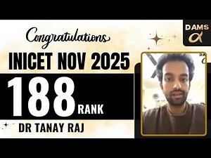 Rank 188 INICET Nov 2025 | Dr Tanay Raj