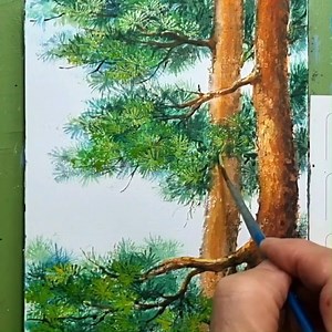 32K views · 848 reactions | Tree leaf Branch Painting Artwork #acrylicPainting #drawings #landscape #colors #acrylicart | Zil Acrylic Painting | Facebook