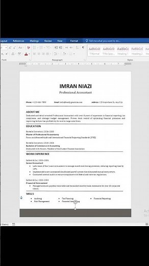 How to Create Professional CV in MS Word | Editable Resume Template#cv#msword#msoffice#wordtutorial