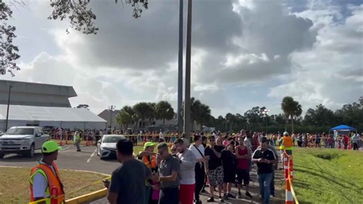 People wait in line for hours to receive D-SNAP benefits