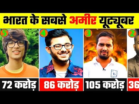 भारत के 10 सबसे अमीर Youtuber 2025 | India Top 10 Richest Youtuber 2025 | Top 10 Youtuber |
