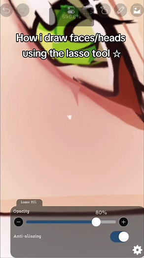 Digital Art Process Using Lasso Tool in Genshin Impact Style