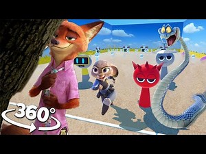 VR 360° Zootopia : Red Light Green Light - SQUID GAME SEASON 3 | VR 4K