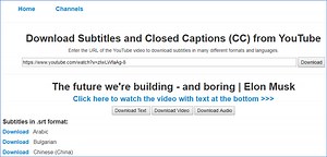 Download youtube closed caption srt file
