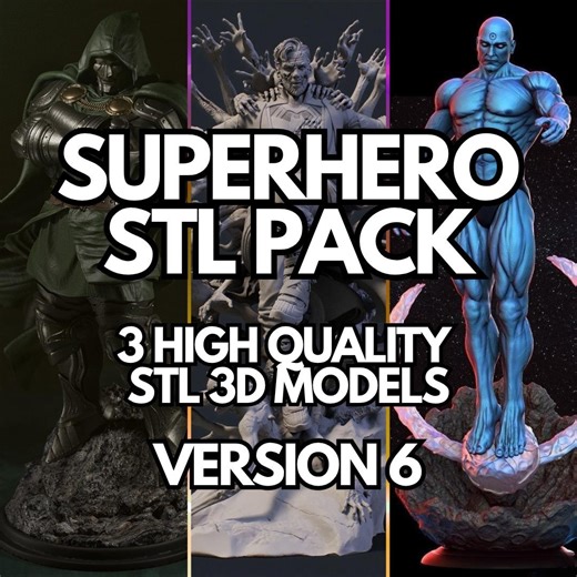 3D Printable Superhero STL Model Pack | Resin & FDM (digital Download) - Etsy Australia