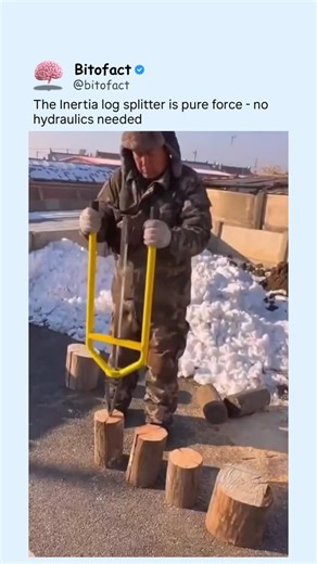 Bitofact | Daily Educational Facts | An inertia log splitter uses stored kinetic energy to split wood in a fraction of a second. Instead of relying on slow hydraulic pressure,... | Instagram