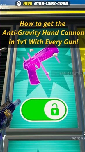 Secret Anti-Gravity Hand Cannon 🌀 - How To Unlock In Fortnite 1v1 With Every Gun!