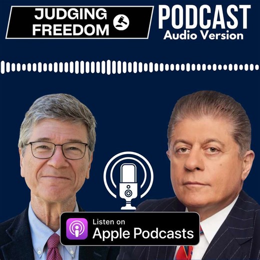 On the go? Grab the audio-only version of #JudgingFreedom on @ApplePodcasts and never miss an episode. Here's a sample cut from our recent chat with Prof. Sachs. Subscribe to the audio version today on Apple or wherever you get your audio podcasts. Subscribe Here: https://podcasts.apple.com/us/podcast/prof-jeffrey-sachs-how-to-save-israel-and-palestine/id1591962689?i=1000632753878 | Judge Andrew Napolitano