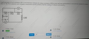 A galvanometer of coil resistance 1 \Omega is converted into vo... | Filo