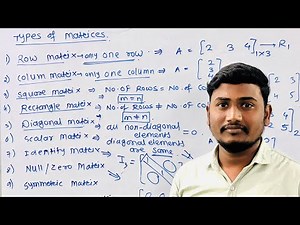 Matrices|Types of Matrices #mandawadmathsacademy #matrices