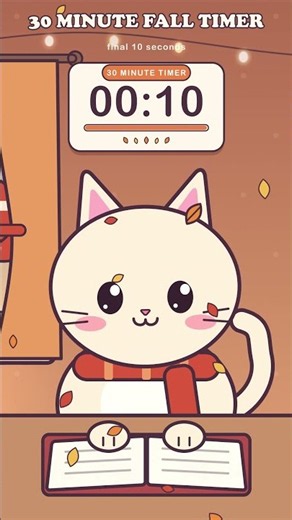 30 Minute Fall Timer… but Fast 🍂🐱 #shorts