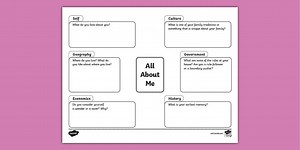 All About Me Social Studies Worksheet