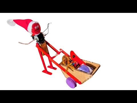 DIY Santa Robot 🤖🎅 | Made Using a DC Motor, On/Off Button & Recycled Materials