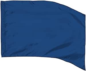 Royal Blue Color Guard Flag, Curved Rectangle Solid Color Flag for Practice, Made of Easy to Clean Polyester Habutai