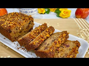 Healthy Apple Banana Oat Cake!NO FLOUR! NO SUGAR!