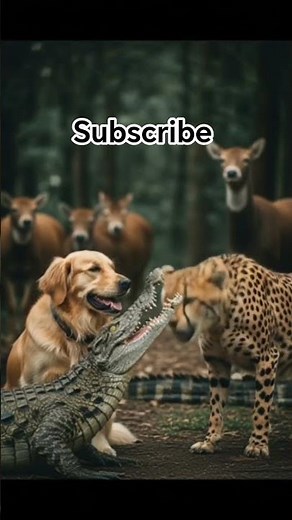 cheetah laughing for crocodile🤣 #DreamScreenAi