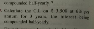 compounded half-yearly?9. Calculate the C.I. on3,500 at 6% pe... | Filo