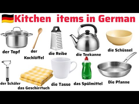 Kitchen items in German || German learning || kitchen essentials in German