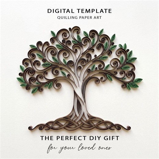 Tree of Life Quilling Template, Digital Paper Art Pattern Digital Download | 7/15 - Etsy