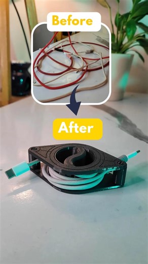Messy cables → Satisfying setup 😍This 3D printed cable organizer changes everything ⚡ #shorts