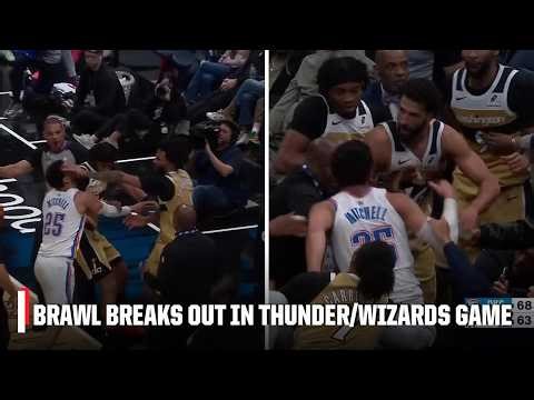 FOUR PLAYERS EJECTED 😳 Fight breaks out between Thunder & Wizards | NBA on ESPN