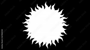 Cartoon counter clock 12 hours on sun black and white mask. Multi color simple crazy doodle very useful animation for illustrating time of any process. Seamless loop for isolation. Stock Video