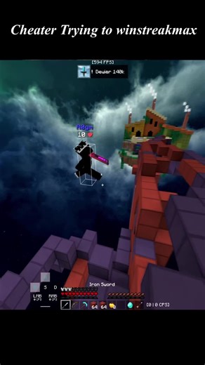 The cheater wasnt trying to win he was just trolling me #minecraft #hypixel #hypixelbedwars #hypixelbridge #fyp