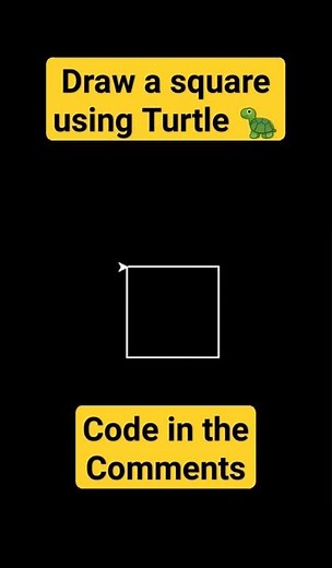 How to Draw a Square with a Turtle in Python #trending #python #turtle #square #shape #drawing