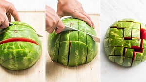 How to cut watermelon for easier eating? Watch our Kung-Fu technique at end! FULL TUTORIAL—> https://bestrecipebox.com/how-to-cut-watermelon/ | Best Recipe Box