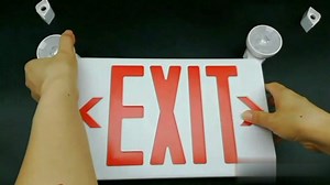 LED Exit Sign with Emergency Light, Double Sided Red with Battery Backup, Rotatable Light Head, AC 120V/277V, UL Listed Commercial LED Emergency Exit Light (2Pack, Red)