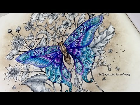 WORLD OF FLOWERS by Johanna Basford - prismacolor pencils - color along