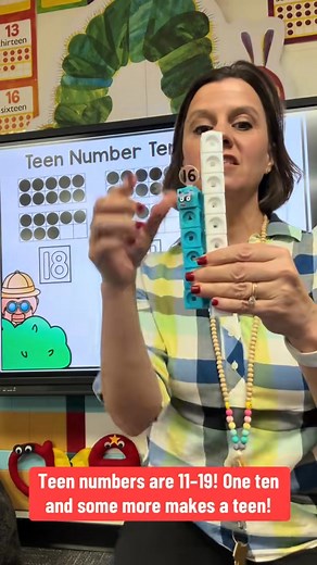 27K views · 207 reactions | Learning teen numbers with Hand2mind NumberBlocks!  ‘It’s a teen! It’s a teen! One ten and ___ more makes a teen!’ Hands-on, visual, and so fun for kinder math! #Hand2mind #TeenNumbers #OneTenAndMore #NumberBlocks #KinderMath | Stand lampoh | Facebook