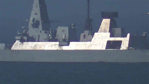 First sight of Royal Navy Type 31 Frigate on sea trial off Cornwall UK