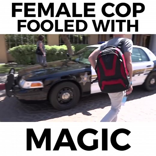 Female cop fooled with magic ✨ #femalecop #magic #trick #fyp