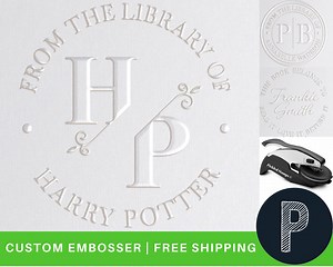 Personalized Book Embosser 10  Designs Ex Libris Custom Embosser Seal Stamp Personalized Customized 1 X 5/8" - Etsy
