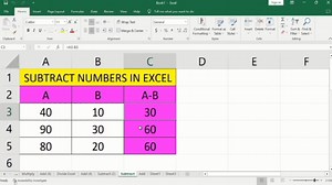 How to Subtract Numbers in Excel