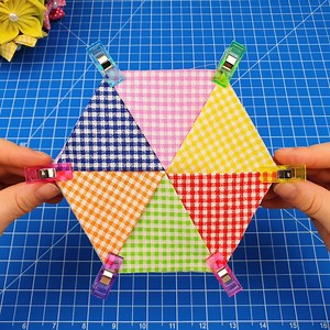 A very useful handicraft with 7 pieces of hexagonal fabric | Hobby