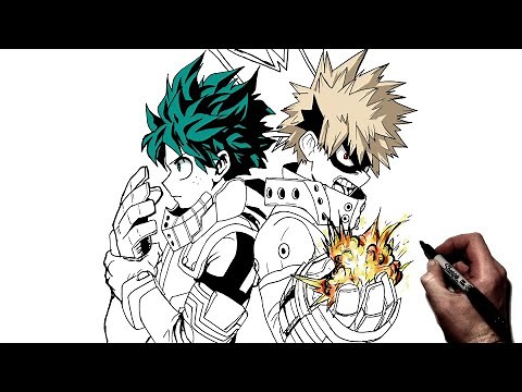 How To Draw Deku and Bakugo | Step By Step | My Hero Academia