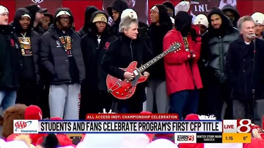 IU National Championship Celebration “Hurt So Good” with the team | John Mellencamp