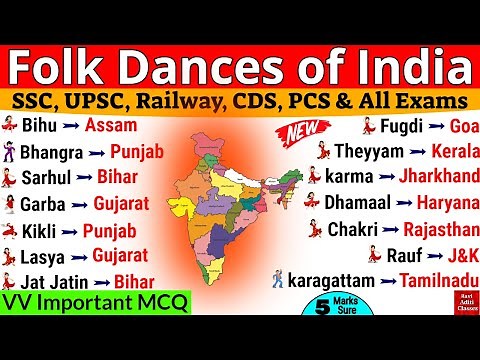 Folk Dances of India in English💃 | Indian Art and Culture | Lok Nritya Important Question | Gk Trick