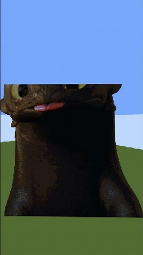 Toothless Pixel Art in Minecraft | How to Train Your Dragon #shorts