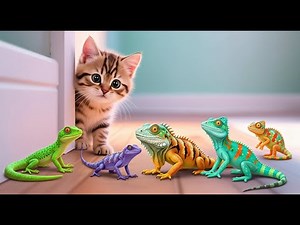 Cat TV | Interactive 3D Lizard | Game for Cats