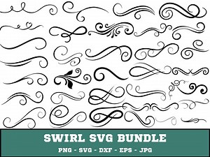 Swirl SVG Bundle: Flourish Clipart, Cricut Cut File (instant Download) - Etsy