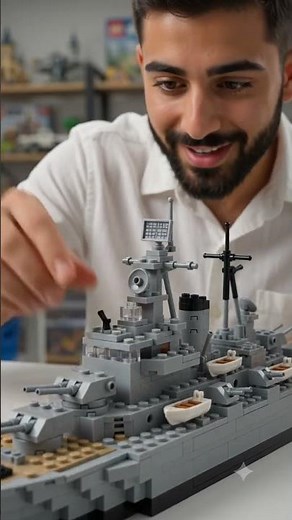 How to Build a LEGO Battleship in a Minute 🚢 | Easy LEGO Ship Tutorial #lego #battleship #legoshorts