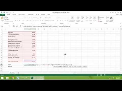 Excel 2013 Tutorial - How to Calculate EBIT and EBITDA