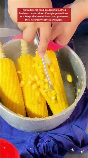 Quickly Removing Corn Kernels #satisfying #foodie #agriculture