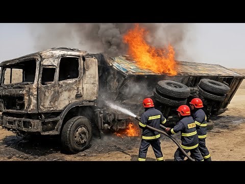 Pakistani Truck Crash at Full Speed: Explosive Fire, Miraculous Rescue & Incredible Rebuild
